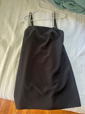 Sachin + Babi Black Mini Dress with Crystal Straps